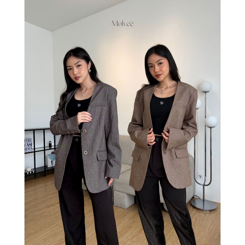 RAYIA BLAZER | Jas Blazer Wanita Kerja Tweed