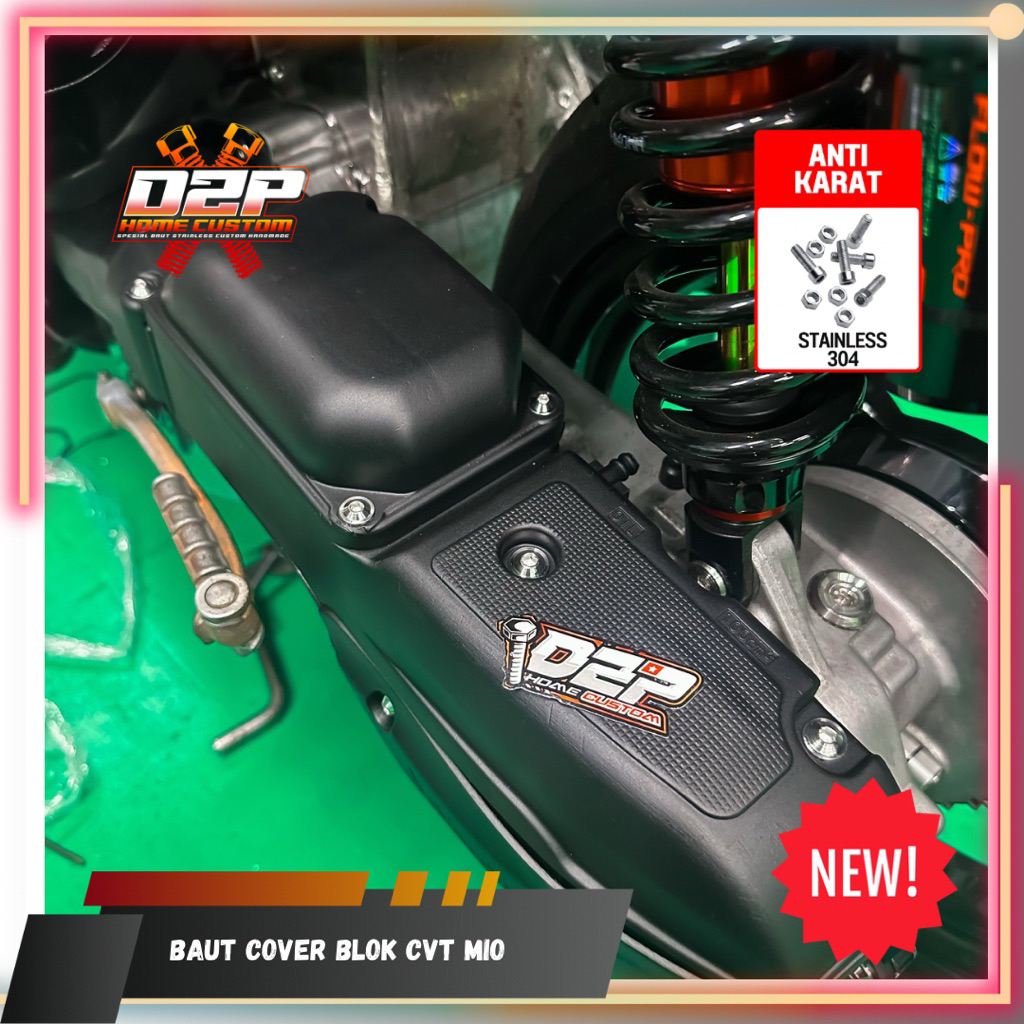 Baut cover blok cvt mio blok cvt mio sporty mio smile L stainless model titanium gr5 big head anti k