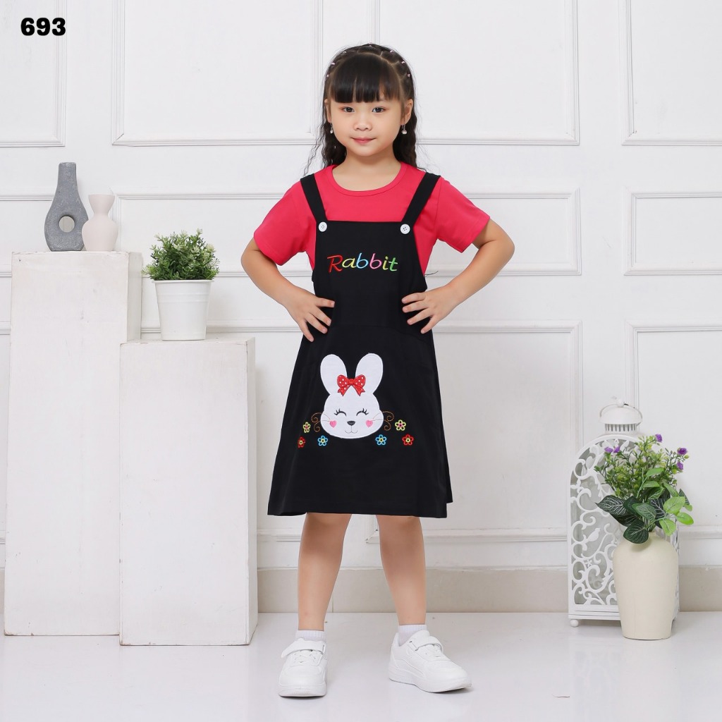 Baju Anak Perempuan Dress Tanggung Umur 9 - 10 Tahun Bordir Cute