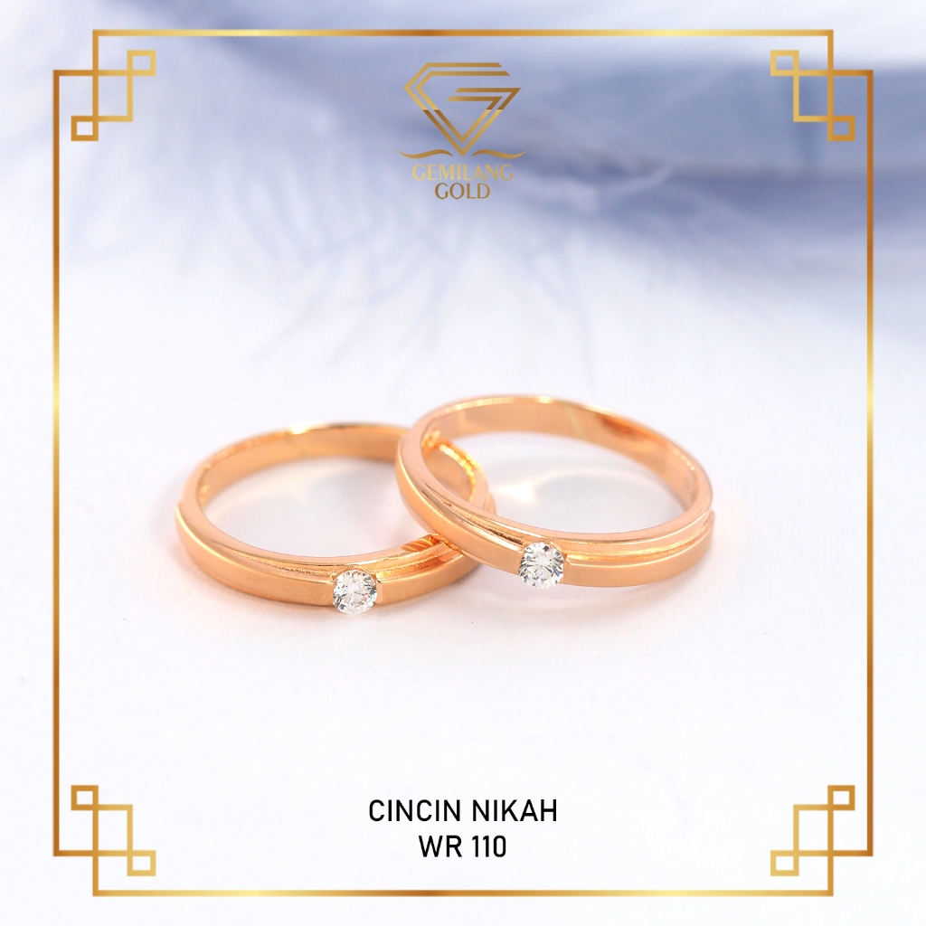 Cincin Emas Kawin Rose Gold Kadar 16K Gemilang Gold ID (WR 110)