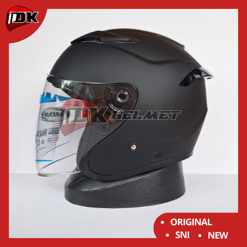 Helm Half Face MDS Voltus Solid Color Black Matt Hitam Doff