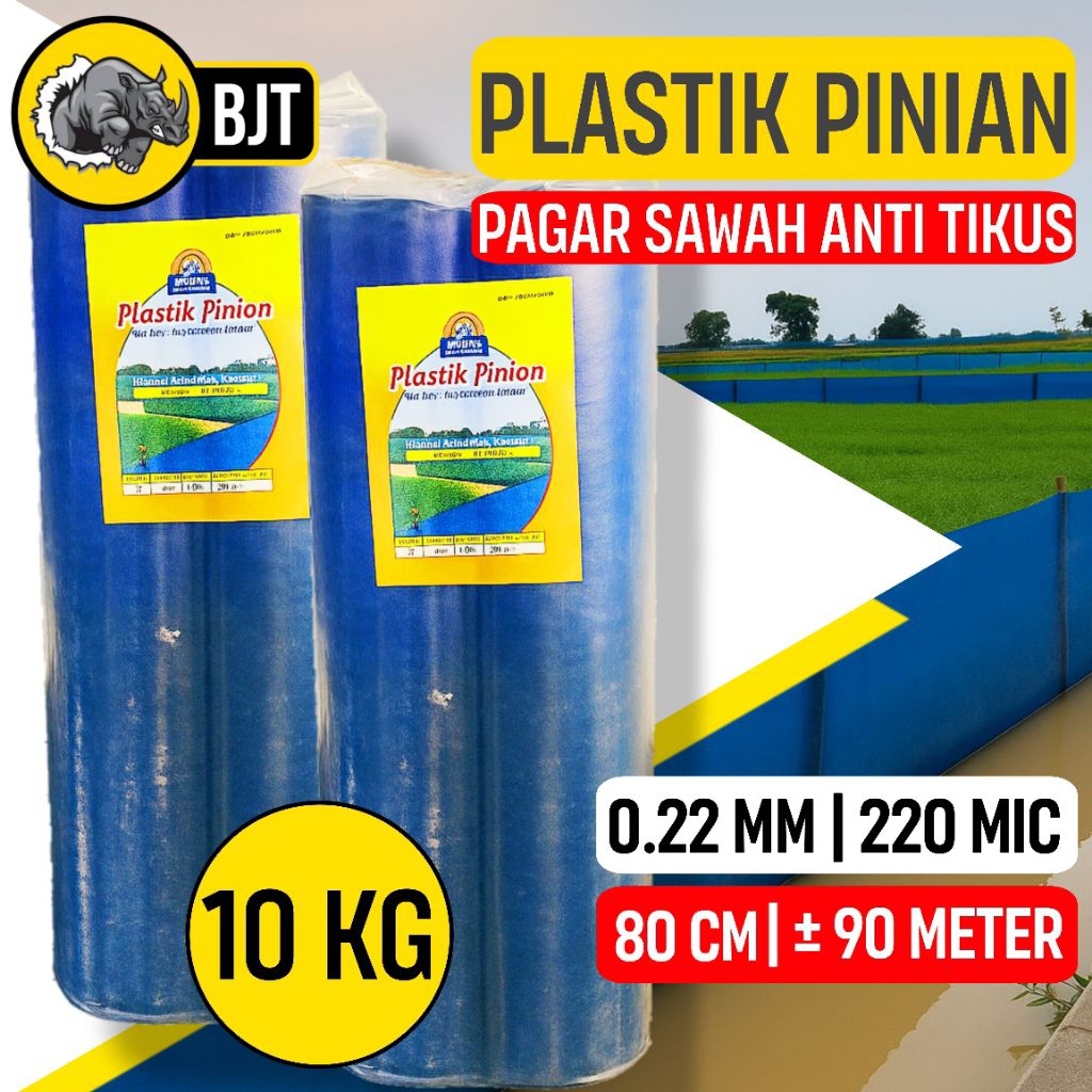 ‎Plastik Pinian Biru Tebal 220 Mikron Anti Hama Tikus/Plastik Fiber Pagar Sawah Lebar 80 cm Berat 10