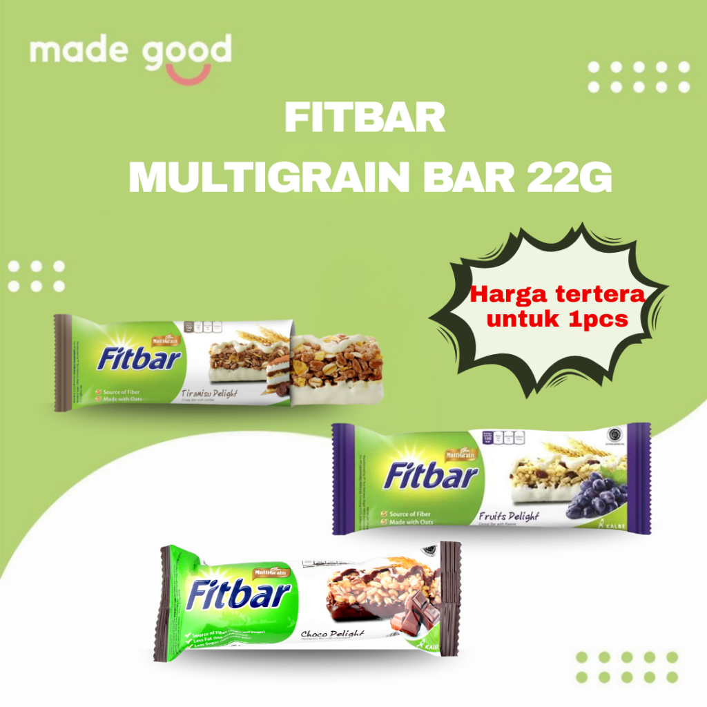 Fitbar Multigrain Bar 22gr - Snack Sehat dari Australian Oat, Quinoa Nuts