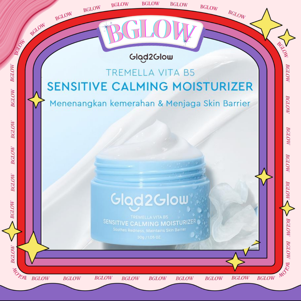 GLAD2GLOW Tremella Vita B5 Sensitive Calming Moisturizer | Gel Day & Night Cream Skincare g2g Pelemb