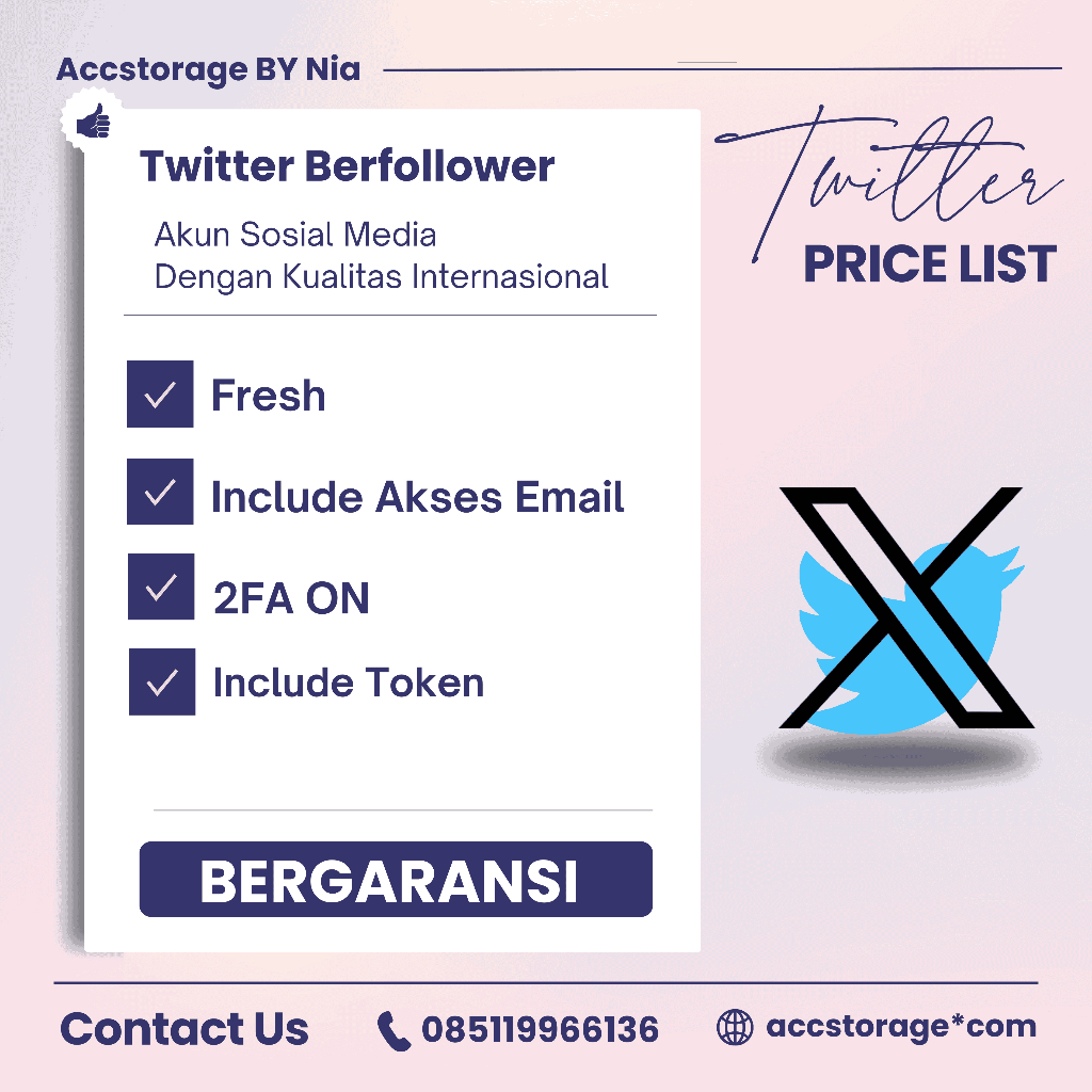 Akun Twitter Berfollower Token + Include Email