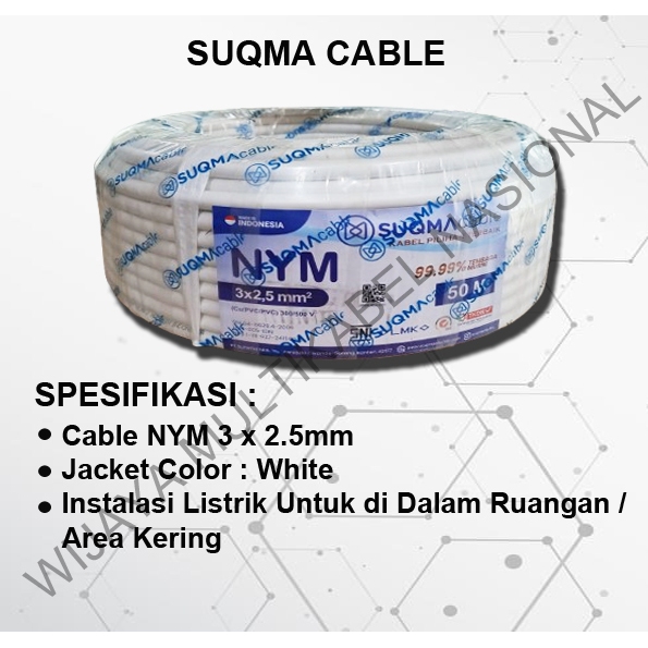 KABEL SUQMA NYM 3 x 2,5mm / 50 Meter