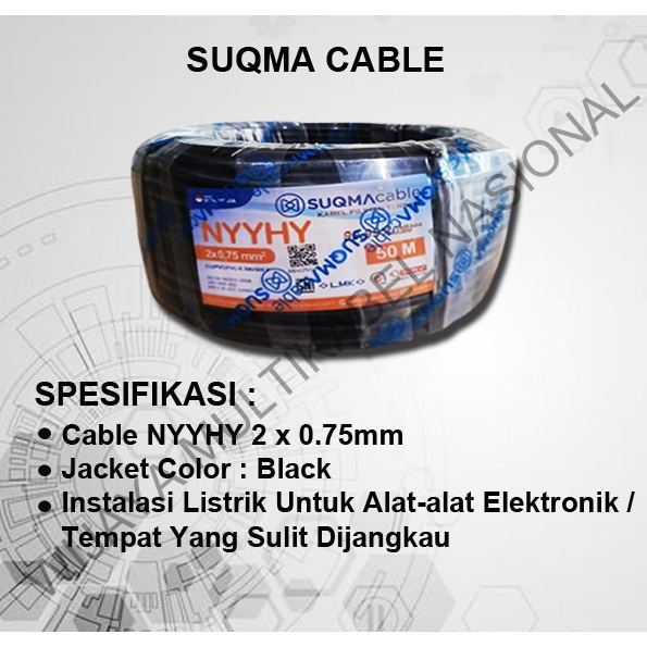 KABEL SUQMA NYYHY 2 x 0,75mm / 50 Meter