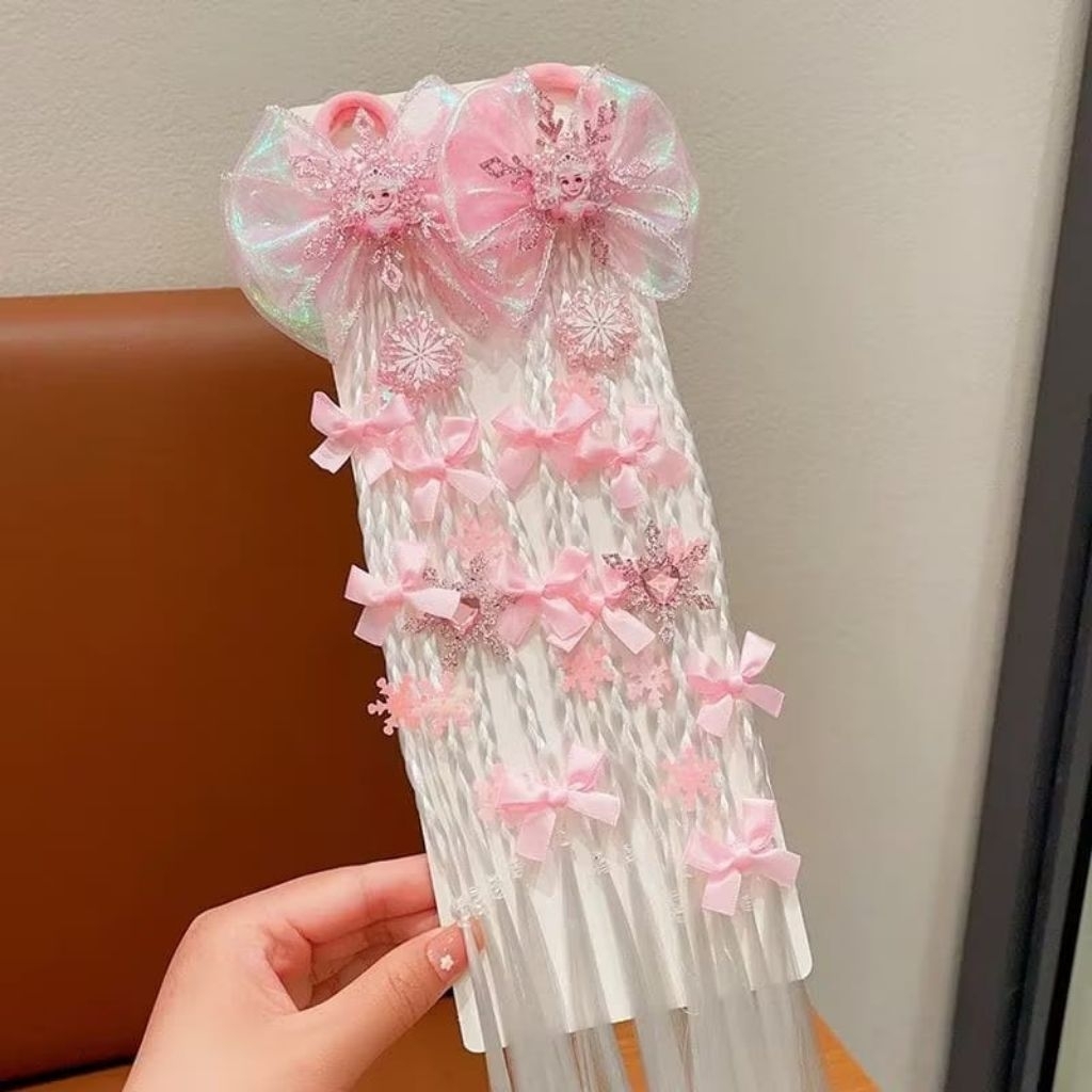 {BS} Ikat Rambut Wig Kepang Frozen Kuncir Ekor Kuda Lucu Aksesoris Fashion Anak Perempuan / Rambut P