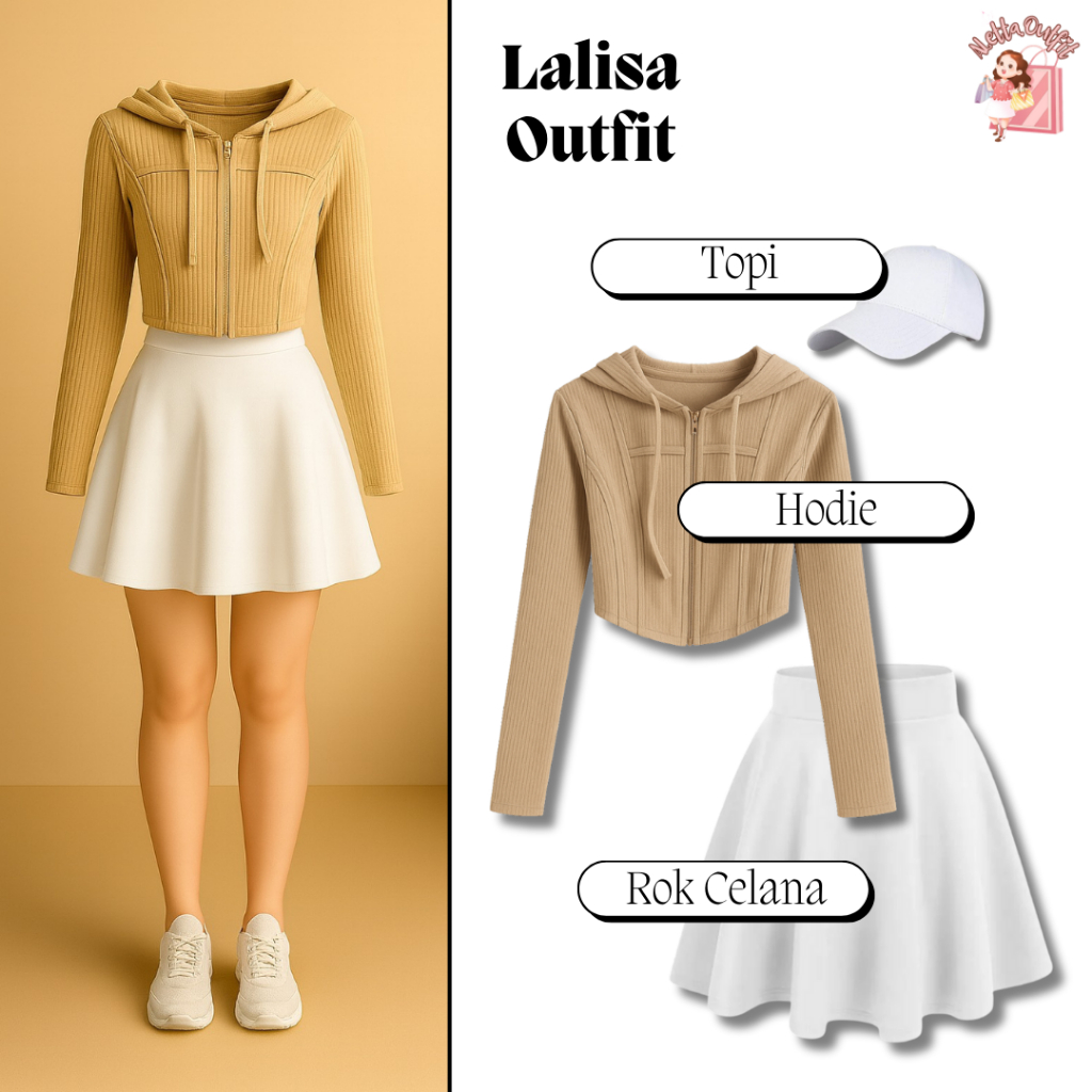 Setelan Olahraga Remaja Hits (Hodie Long Slevee, Skort Rok Celana, Topi) One Set Sport Buat Joging, 