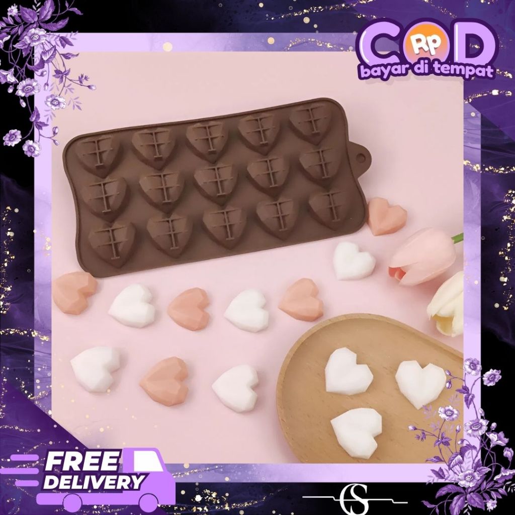 Cetakan Cetakan Coklat Silicone Puding Bentuk Love / Cetakan Silikon Coklat Puding Love Food Grade
