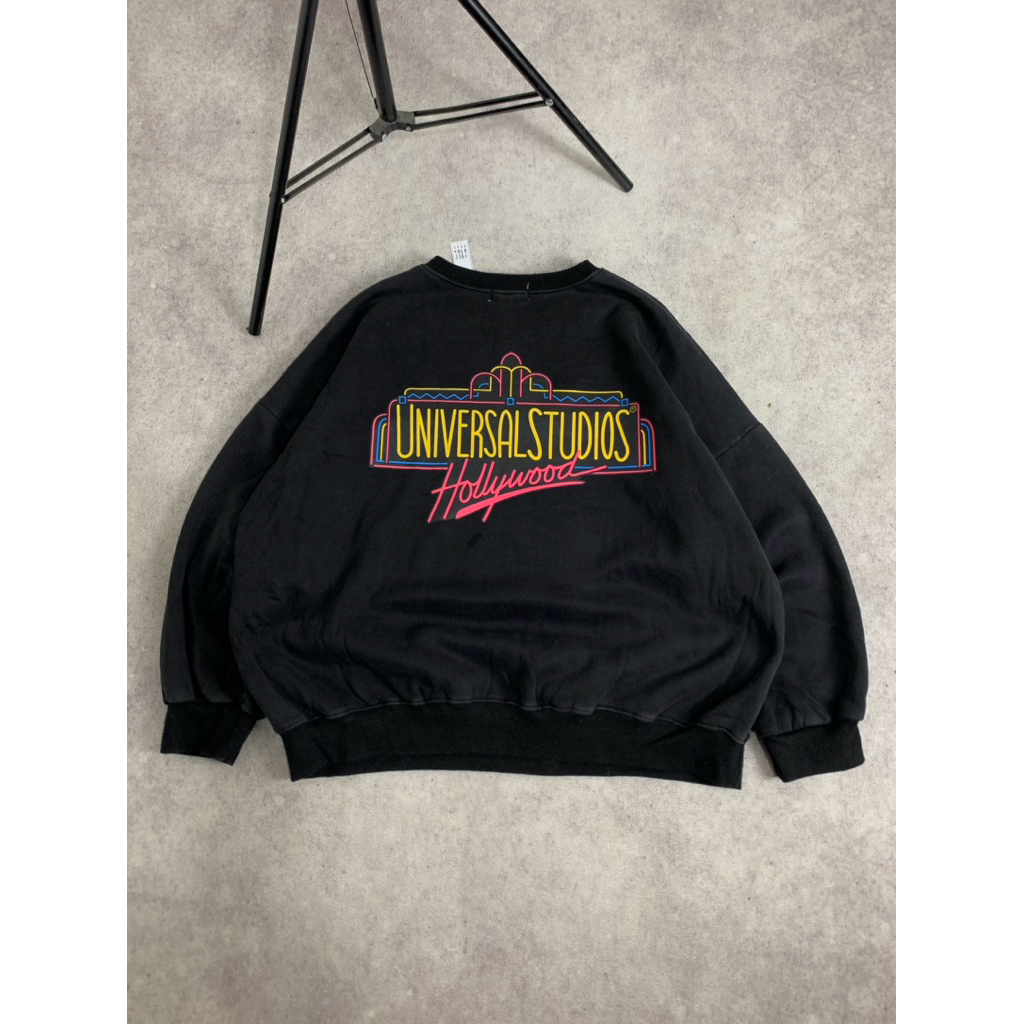 Graphic black washed crewneck