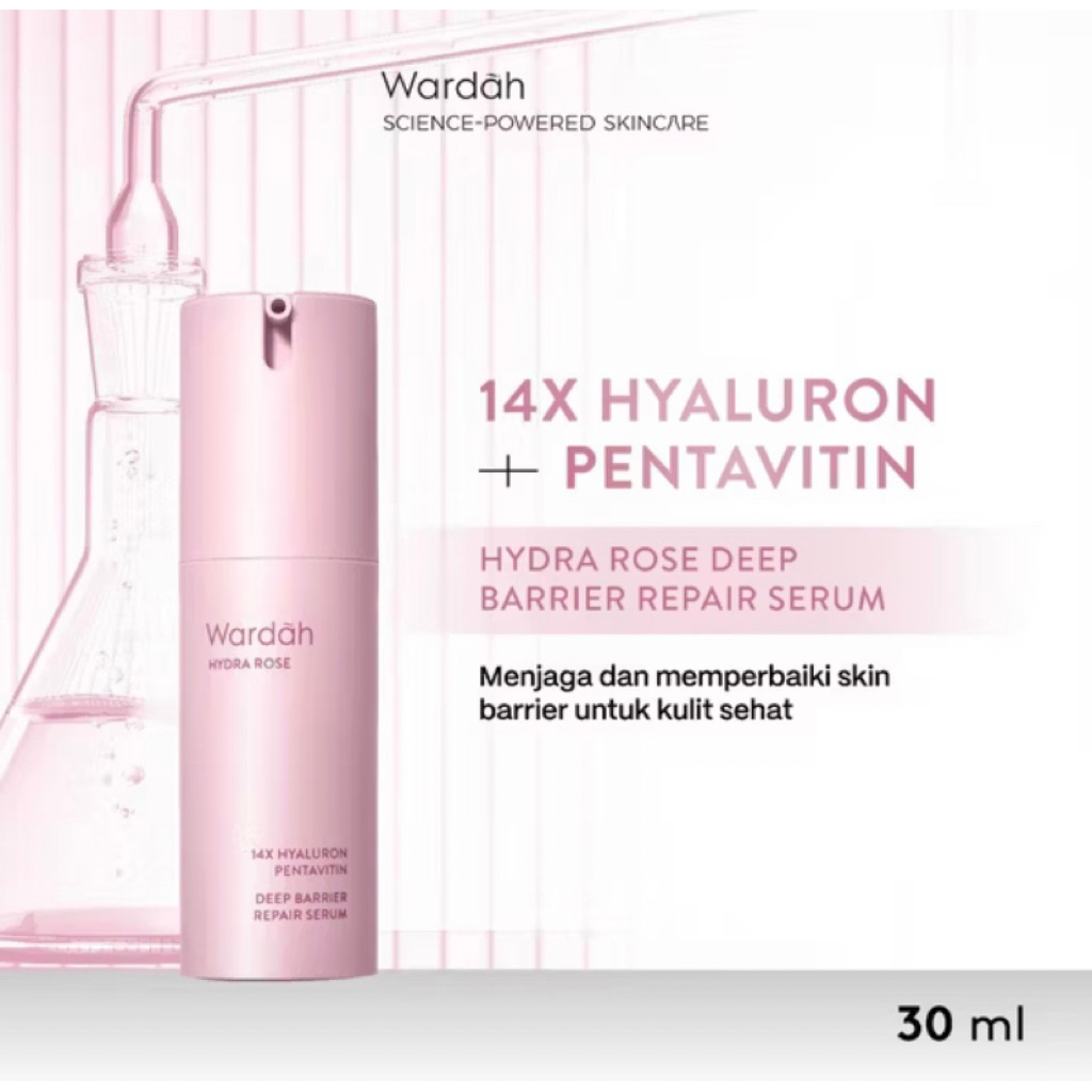 Wardah Hydra Rose 14x Hyaluron Pentavitin Deep Barrier Repair Serum