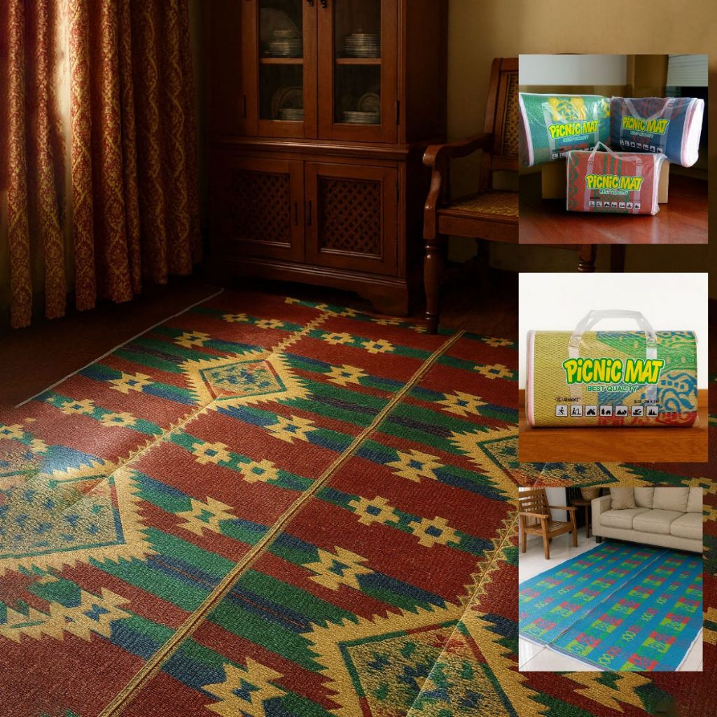 Tikar Lipat Plastik Picnic Mat Serbaguna 2x3m Kuat dan Tebal