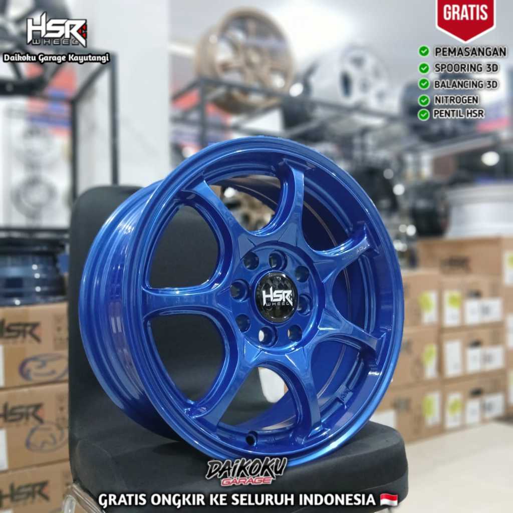 JUAL Pelang HSR ARU R15 Warna Biru/Blue Ring 15 Velg Racing Mobil AGYA BRIO AVANZA