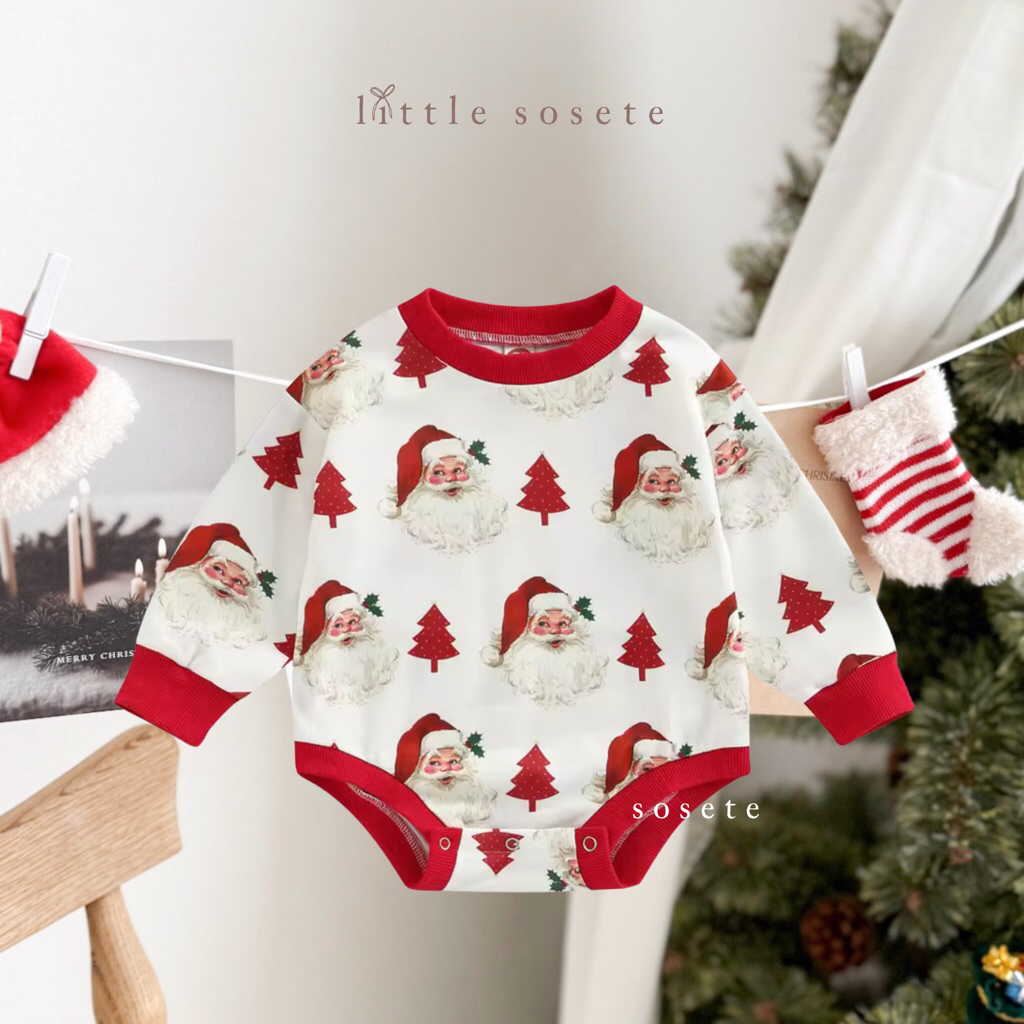 Little Sosete - Unisex Christmas Romper  *Romper Bayi Perempuan Laki Laki Baju Newborn Perempuan / B