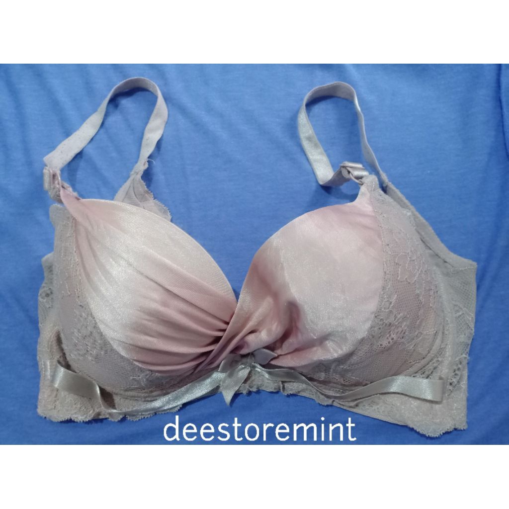 setelan atas bh satin sifon rose gold