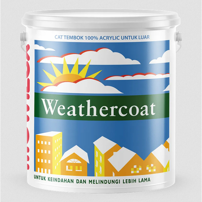 Mowilex Weathercoat Exterior Acrylic Tahan Cuaca (2.5 Liter) / 20 Liter