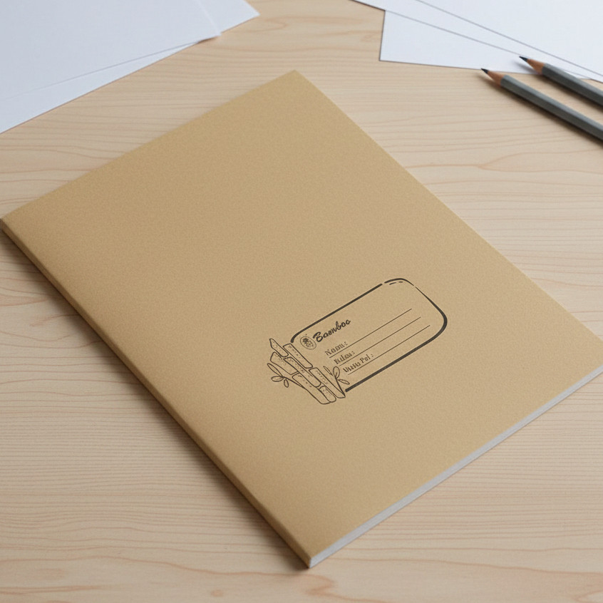 SAMPUL BUKU COKLAT KWARTO NAMA BAMBOO / SAMPUL BUKU TULIS BOXY / SAMPUL KERTAS COKLAT