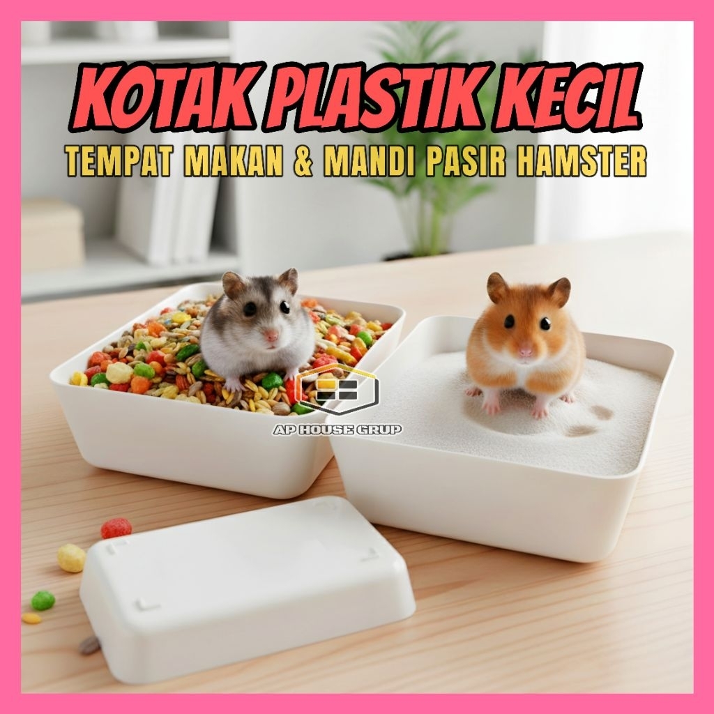 KOTAK PLASTIK KECIL TEMPAT MAKAN & MANDI HAMSTER - APHG3