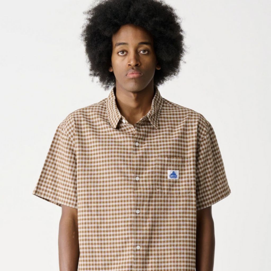 Xlarge Japan Max SS Shirt brown Orange Kemeja original