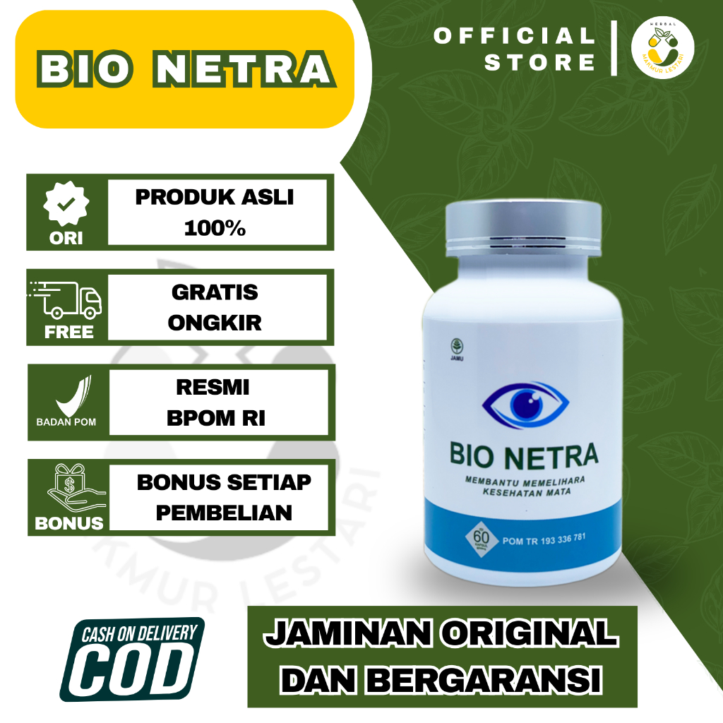 Bio Netra Obat Mata Herbal Minus Plus Katarak 60 Kapsul