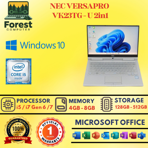 Laptop NEC VK23TG 2in1 Core i5 / i7 Gen 6 Ram 4GB / 8GB SSD 128GB / 256GB / 512GB Layar 13,3 Full hd