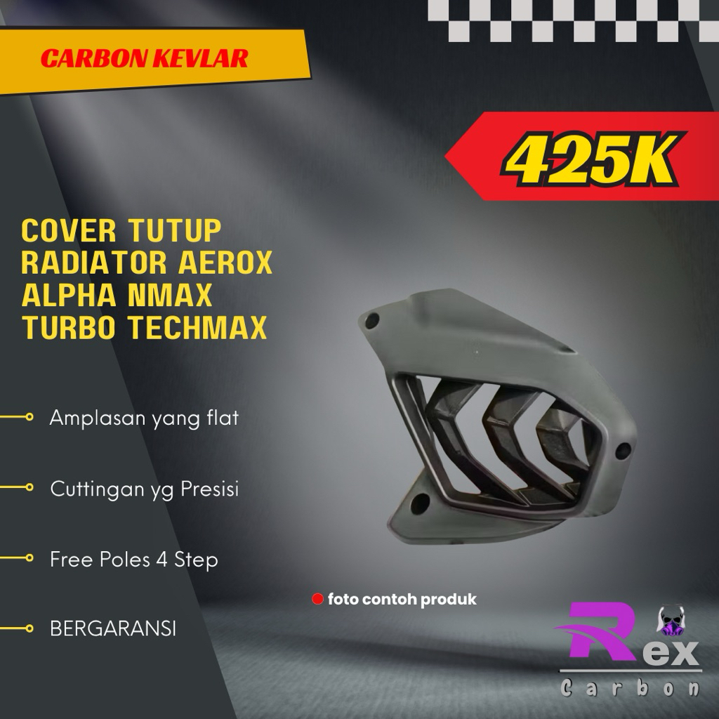 Cover Tutup Radiator Aerox Alpha Turbo Nmax Turbo Techmax Ultimate Carbon Kevlar Karbon Fiber