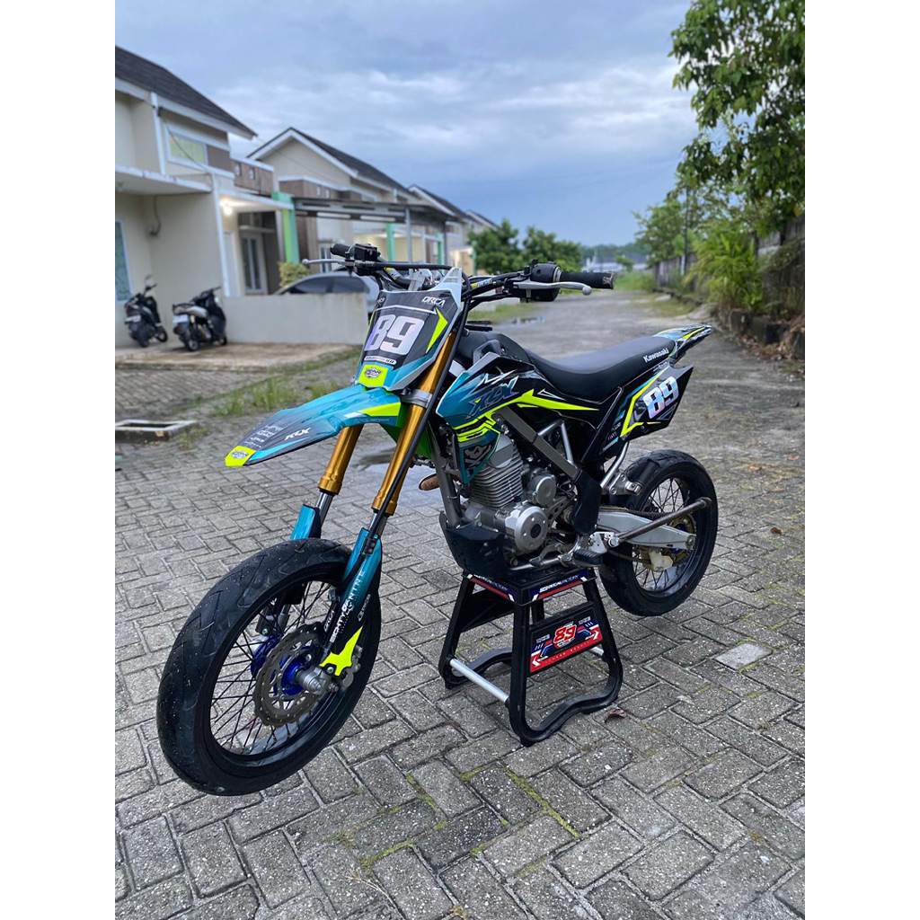 Decal klx bf hologram kombinasi kuning stabilo