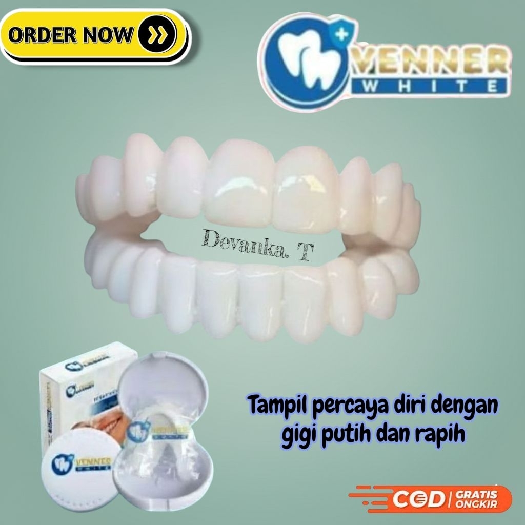 COD VENNER WHITE Gigi palsu instan premium siap pakai sepasang atas dan bawah 100% ORIGINAL