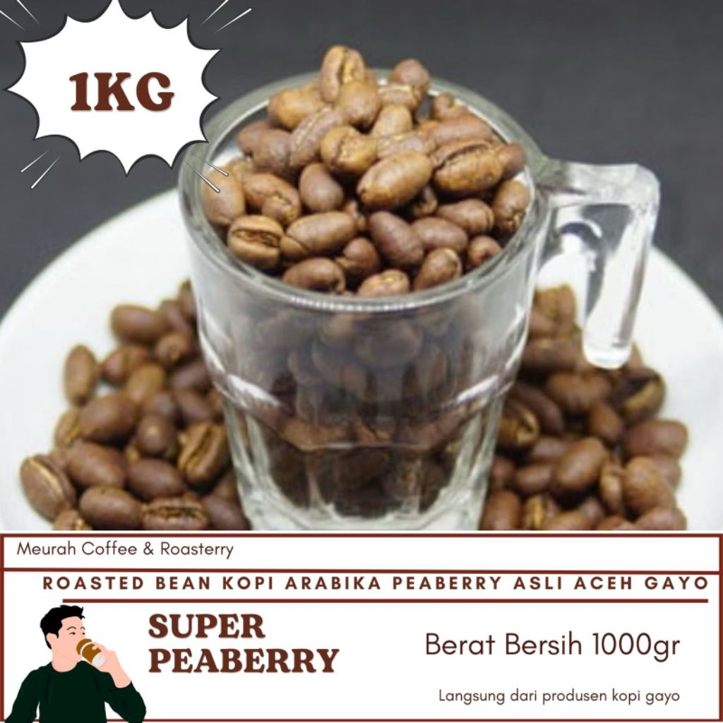 Kopi Gayo Peaberry Arabica Aceh Gayo Roasted Beans 1kg