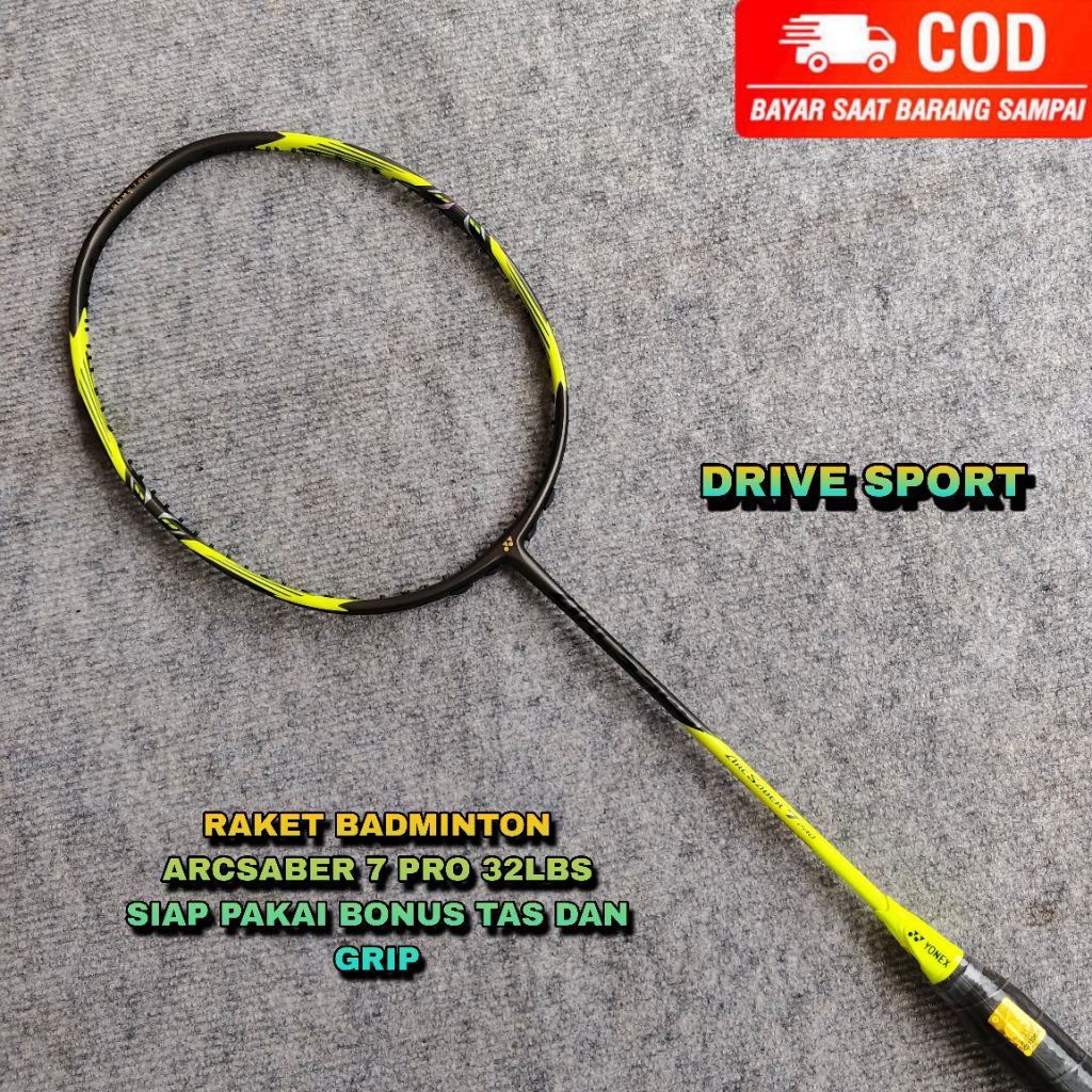 RAKET BADMINTON YONEX ARCSABER 7 PRO 30LBS SIAP PAKAI BONUS TAS DAN GRIP