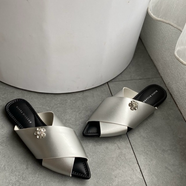 NANDA MILLANO - Sandal mules flat sendal wanita sol karet anti slip