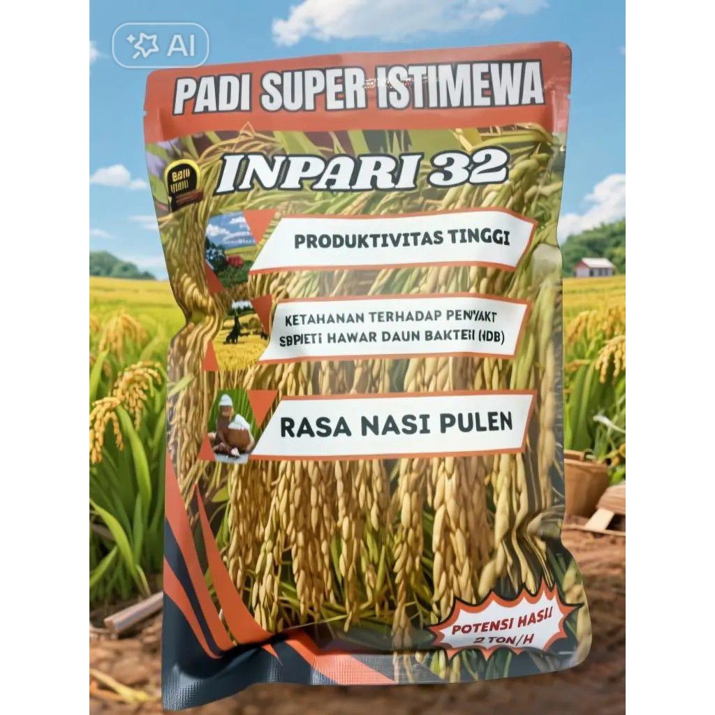 Benih padi INPARI 32 (1KG) SUPER PREMIUM ORIGINAL