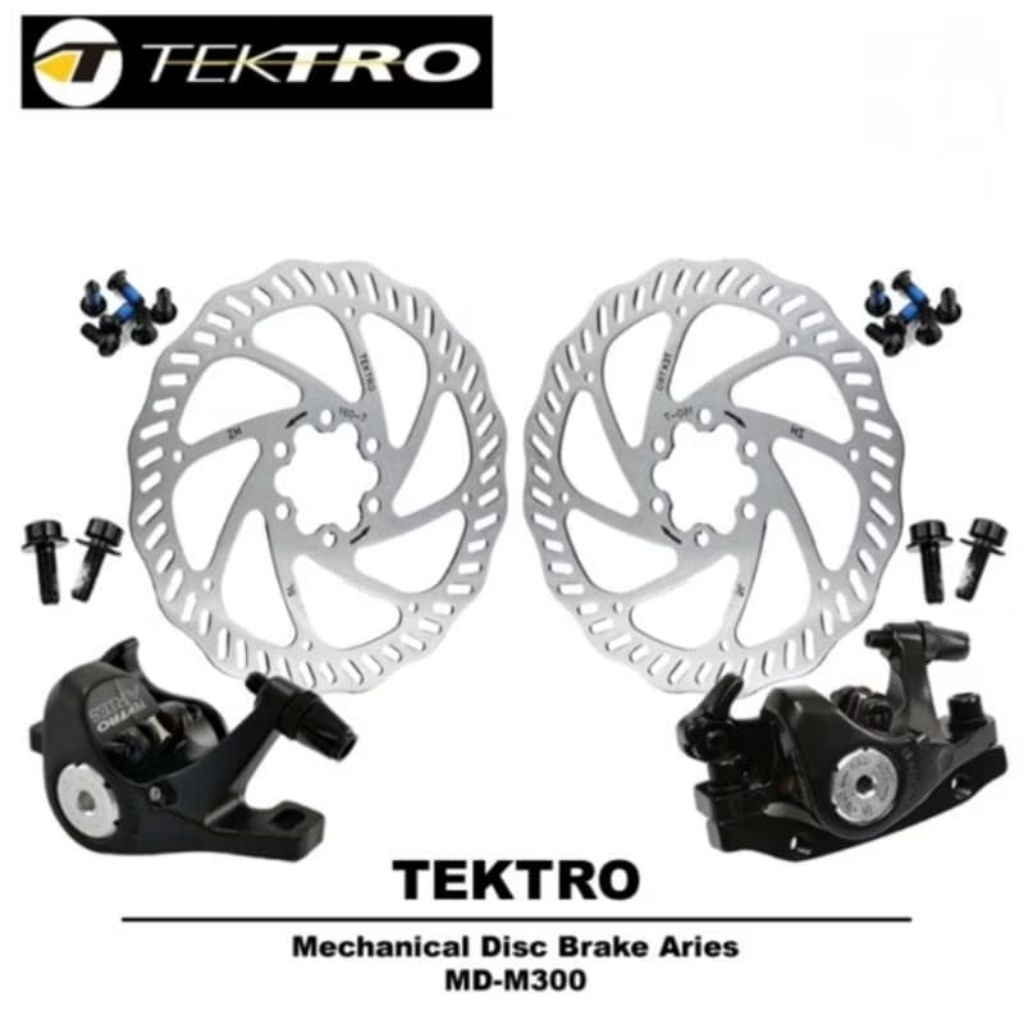 Caliper Tektro Aries mechanical discbrake kaliper cakram sepeda merk Tektro Aries rotor 160mm