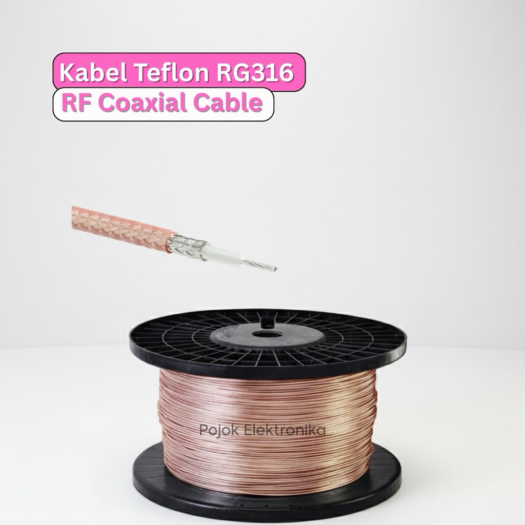 Kabel RG316 Coaxial RF 50 Ohm Antena FPV RG-316 RG 316 Tahan Panas 50ohm