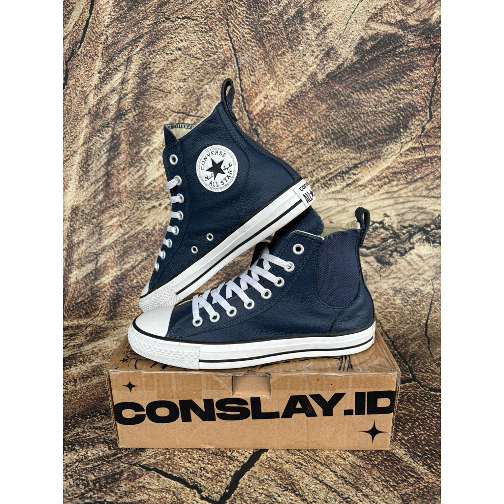 ( Size 40 ) Converse CT HI Chelsee Navy Leather