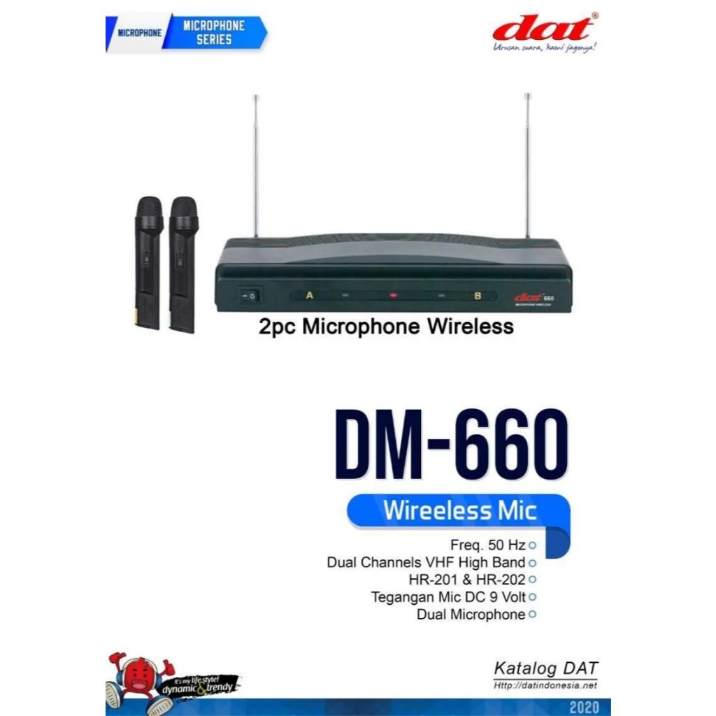 DAT PROFESSIONAL WIRELESS MICROPHONE DM-660U ORIGINAL DAT / Mic Wireless