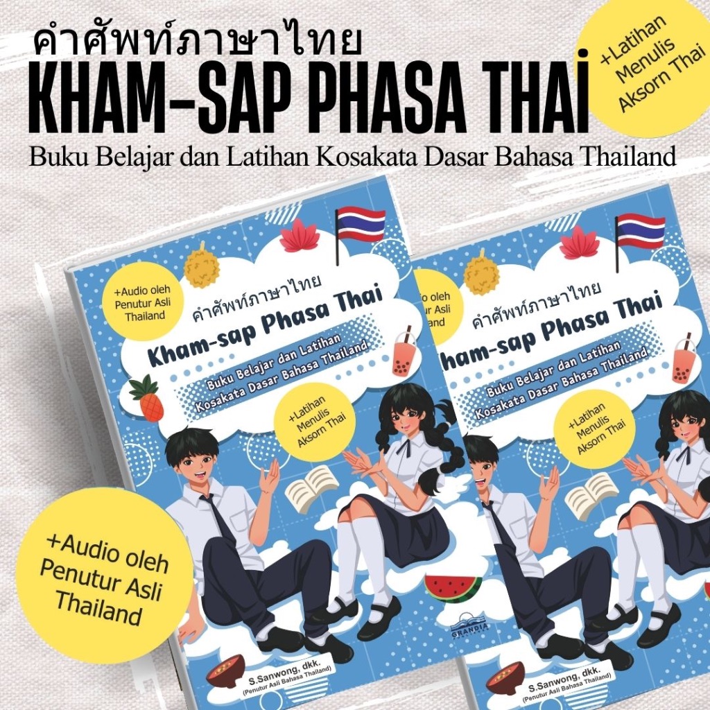 Buku Kosakata Bahasa Thailand untuk Pemula | Belajar Mandiri (Otodidak), Latihan Menulis + Audio Pen