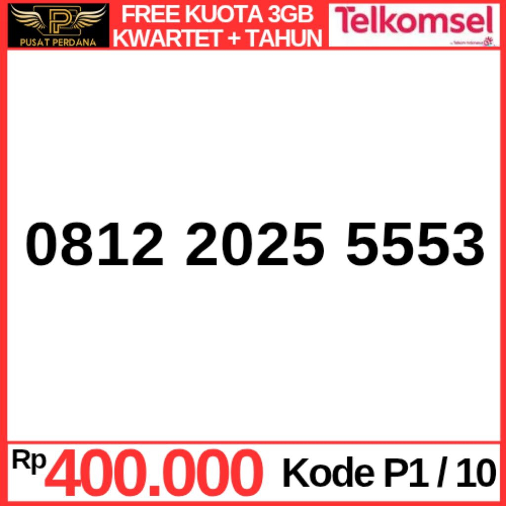 FREE KUOTA 3GB Super Nomer Cantik Kartu Perdana Telkomsel 4G LTE