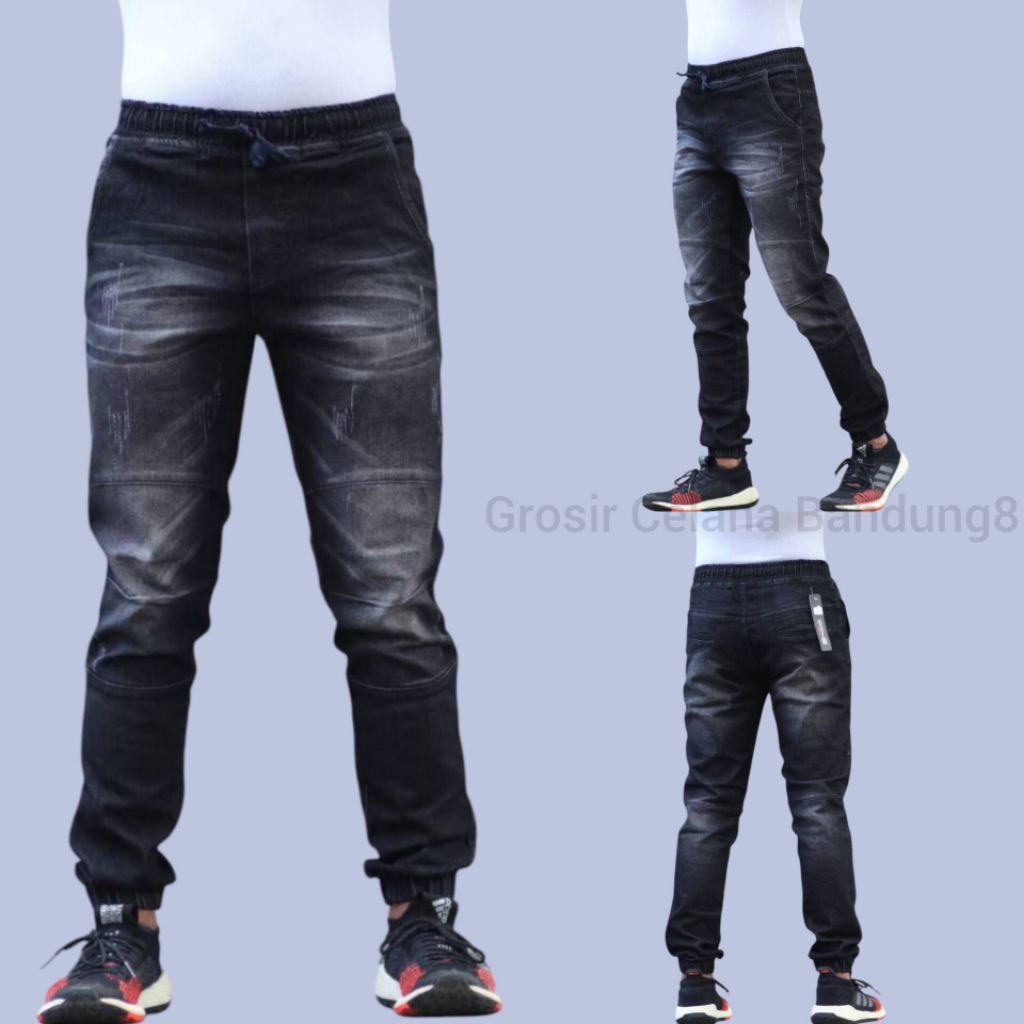 Celana Pria Jogger Jeans Strech Sobek Cakar Softjeans Bigsize Jumbo Premium