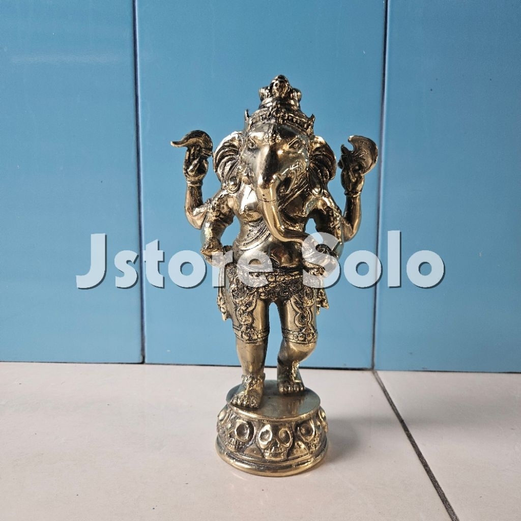 Patung Ganesha Kuningan Berdiri Kode Js217