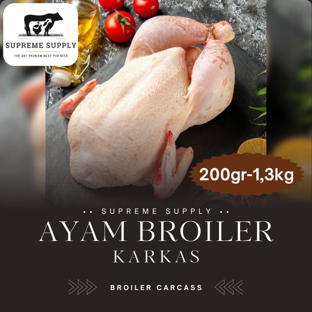 PREMIUM Karkas Ayam Utuh 200gr - 1,3kg | Fresh Halal Organic Whole Chicken Carcass | Ikan Daging Sap
