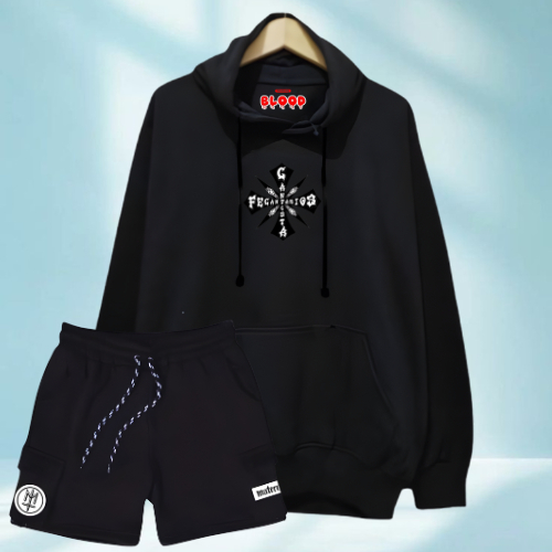 OnesetHoodie Sweater Pria Distro Celana Pendek Cargo Maternal Wanita Distro Warna Hitam Hodi Murah J