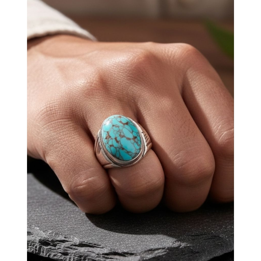 cincin batu akik pirus mesir biru robin(ndogsin) beras wutah umer urat merah