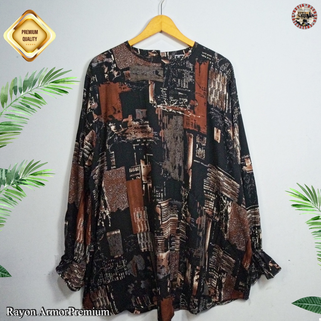 Baju Atasan Wanita / Blus Wanita Jumbo - Model serong rempel - LD 124 cm