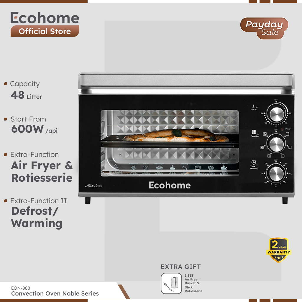 [INSTANT ONLY] ECOHOME Oven Noble Series EON888 Big Capacity 48L with Air Fryer Defrost Warm