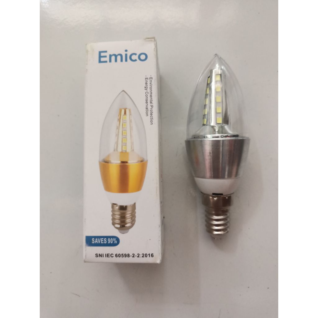 Bohlam Led Candle / Lampu Lilin / Lampu Hias EMICO e14 Putih