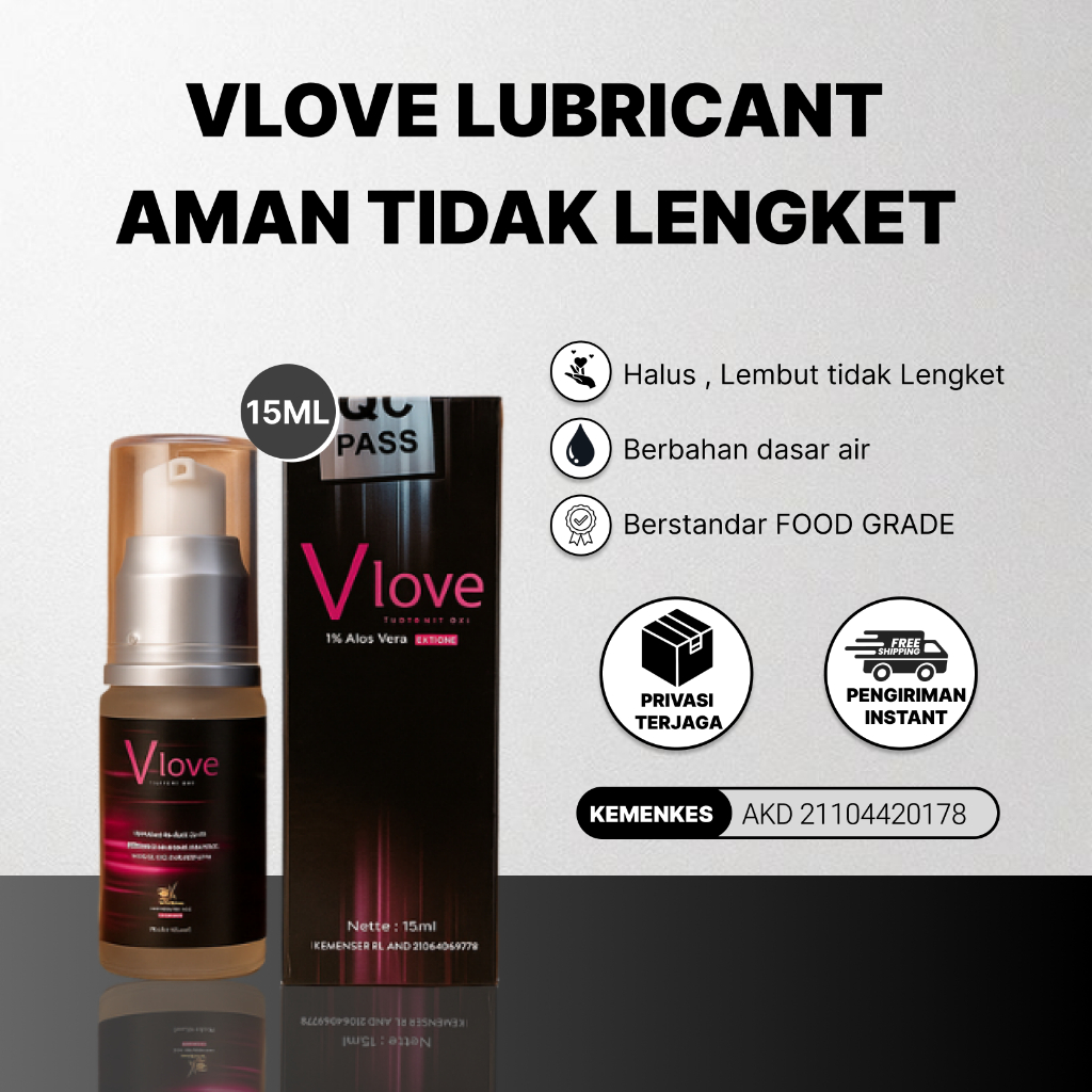 Vlove Gel Pelumas Lubricant Pria dan Wanita Berizin Resmi Halal BPOM Menambah Sensitivitas dan Duras