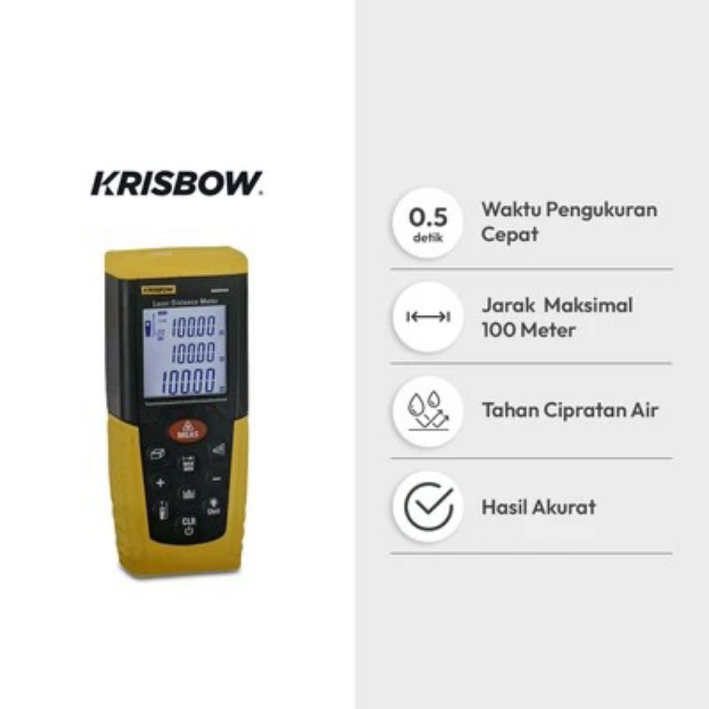 KRISBOW Meteran Laser Distance 100m Compact