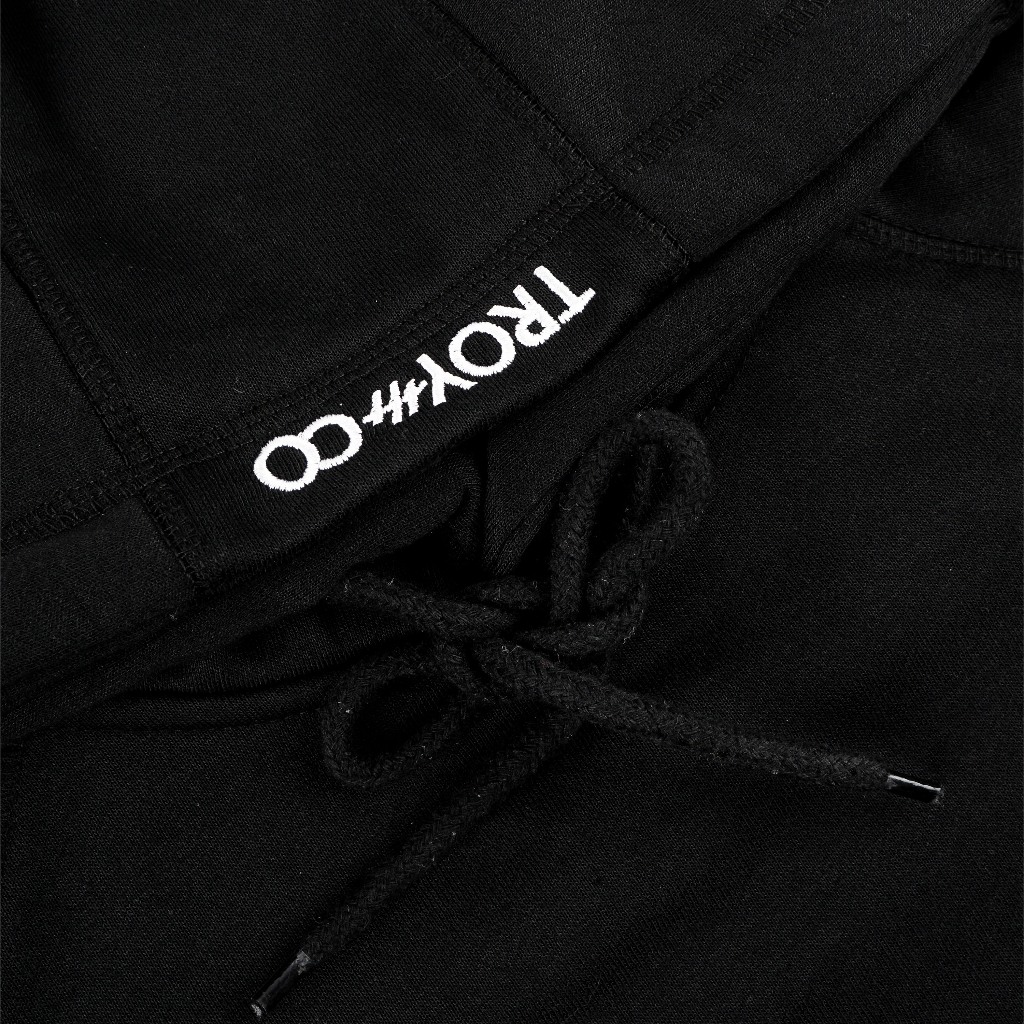 Troy Company Boxy Arm Pocket Hoodie Think Critically - Hoodie Boxy Hitam BAPH 3430